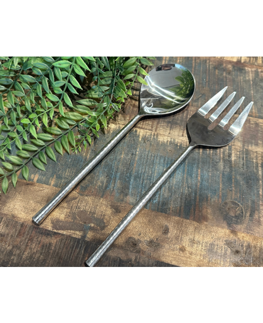 Blue Goose Round Hammered Handle Salad Servers