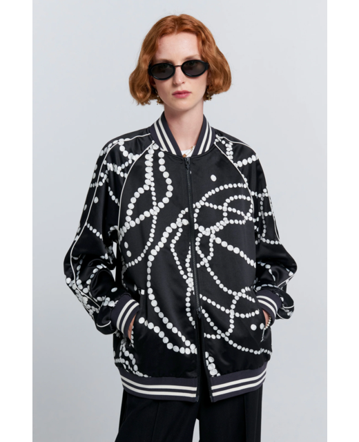 Karen Walker Runaway Pearls Bomber Jacket