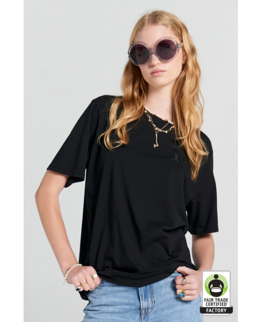 Karen Walker Embroidered Runaway Girl Classic Organic Cotton T-Shirt