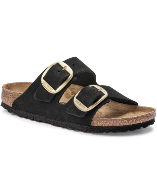 Birkenstock Arizona Big Buckle Nubuck Regular Sandal - Black
