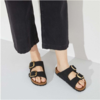 Birkenstock Arizona Big Buckle Nubuck Regular Sandal - Black