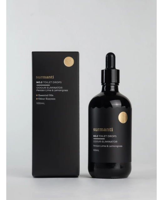 Natural No.2 Toilet Drops - Persian Lime & Lemongrass 100mL. Septic-Safe & Non Toxic