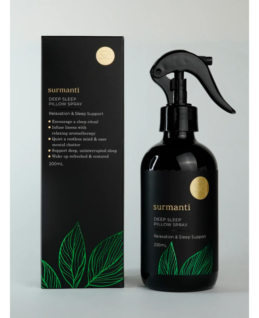 Surmanti Relaxation & Sleep Support Deep Sleep Pillow Spray 200mL. Linen Mattress & Underlay Spray