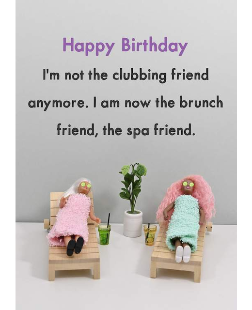 Livewires Spa Friend Birthday Card