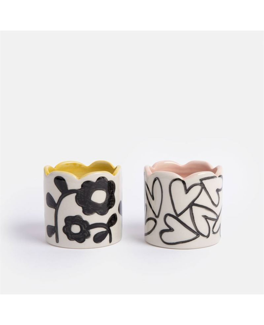 Livewires Flower & Hearts Set of 2 Egg Cup Holders