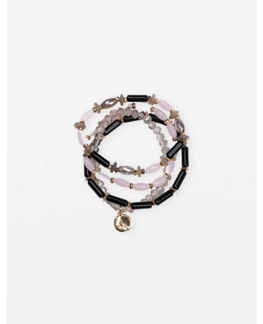 Stella + Gemma Bracelets Set of 4 - Pink Pastel Multi Beads