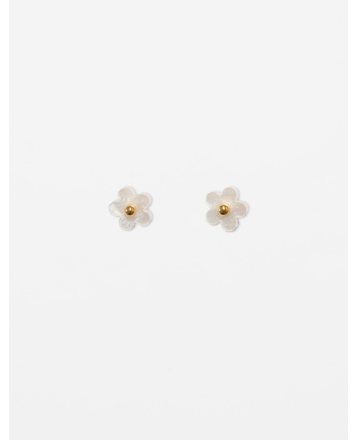 Stella + Gemma Silver Mother of Pearl Flower Earrings