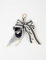 Stella + Gemma Black/White Bird Pattern Bow Bag/Key Charm