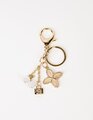Stella + Gemma Gold Crystal Flower& Lock Keychain