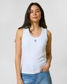 Stella + Gemma Rib Core Logo Tank - White