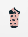 Stella + Gemma Ankle Socks - Blush with Chocolate Flowers