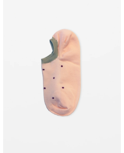 Stella + Gemma No Show Socks - Baby Pink with Maroon Socks