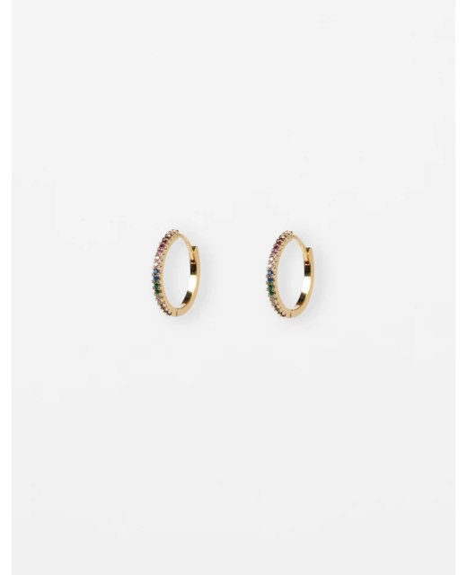 Stella + Gemma Multi Crystal Hoop Earrings - Gold