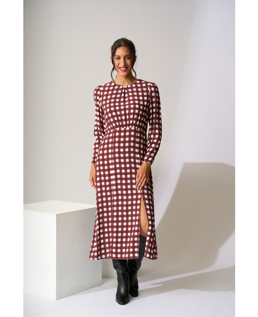 Foil Gathered Detail Maxi Dress