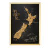 Moana Road A4 Pin Cork Map - Places I've Been NZ