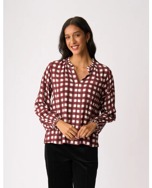 Foil Elasticated Cuff Blouse