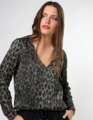 Stella + Gemma Kelly Blouse - Khaki Leopard