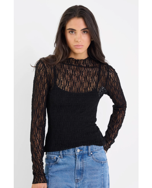 Among The Brave Giving Lace LS Top