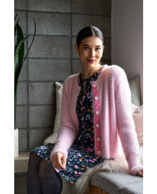 Foil Fluffy Scoop Cardigan