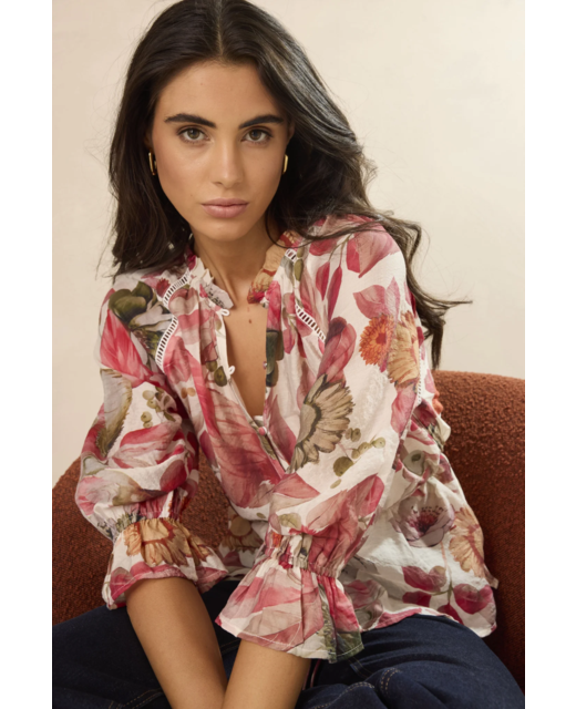 By Rosa Usher Belted Button Top