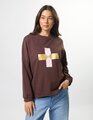 Stella + Gemma Newport Sweat - Choc Blush Cross