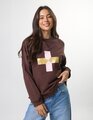 Stella + Gemma Newport Sweat - Choc Blush Cross