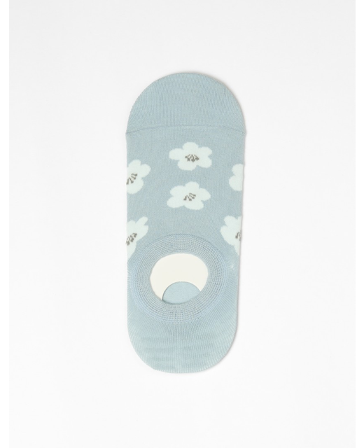 Stella + Gemma No Show Socks - Blue / Bby Blue Flwrs