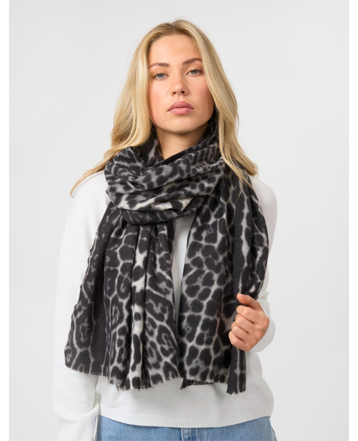 Stella + Gemma Scarf - Blk Leopard