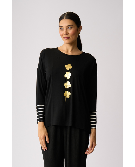 Foil Blocked Stripe Top