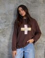 Stella + Gemma Newport Sweat - Choc Blush Cross
