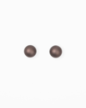 Stella + Gemma Pearl Brown Oversized Ball Matt Stud Earrings