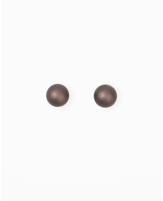 Stella + Gemma Pearl Brown Oversized Ball Matt Stud Earrings