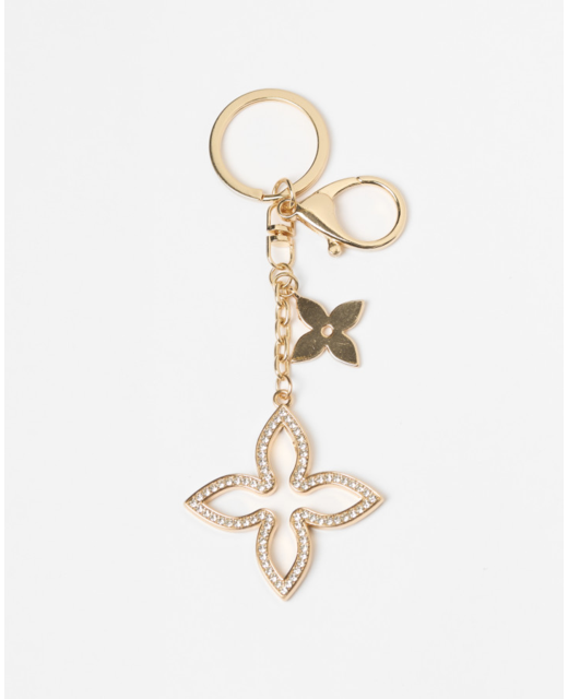 Stella + Gemma Gold Flower With Crystals Keychain