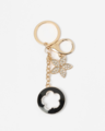 Stella + Gemma Gold Flower Disc & Crystal Flower Keychain