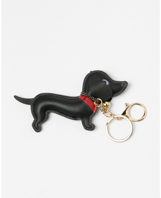 Stella + Gemma Black Badger Dog Keychain