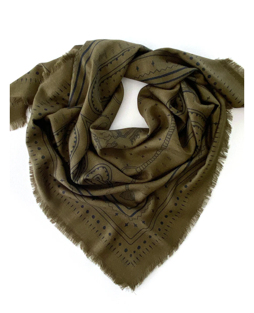 Dark Hampton DH x Ellie Compton The Yorke Wool Silk Scarf