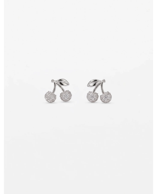 Stella + Gemma Silver Crystal Cherries Earrings