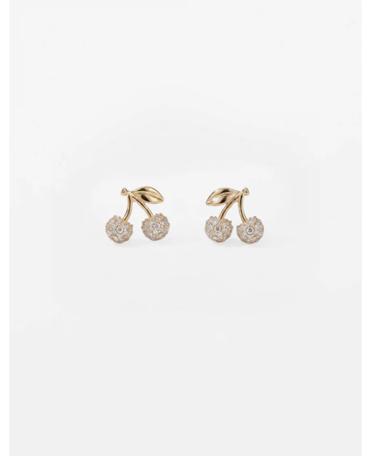 Stella + Gemma Gold Crystal Cherries Earrings