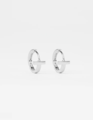 Stella + Gemma Silver Huggie T-Bar Earrings