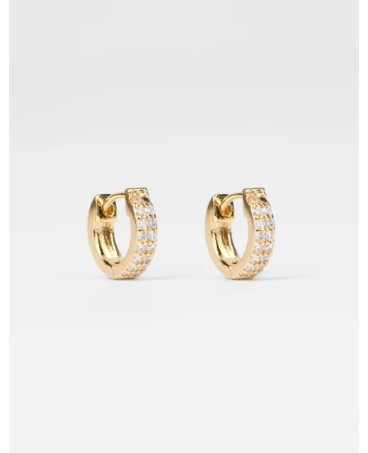 Stella + Gemma Gold Huggies with Clear Crystals