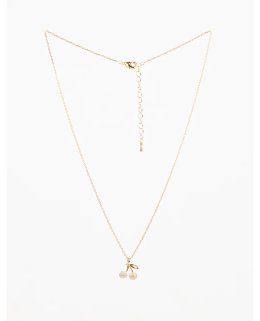 Stella + Gemma Gold Crystal Cherries Necklace