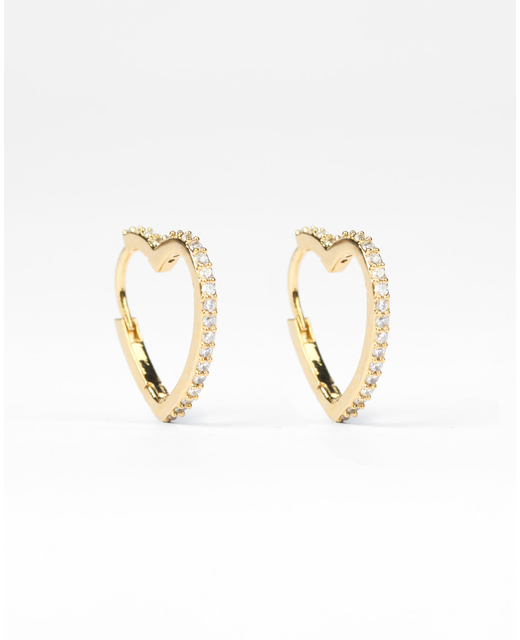 Stella + Gemma Gold Heart Crystals Earring