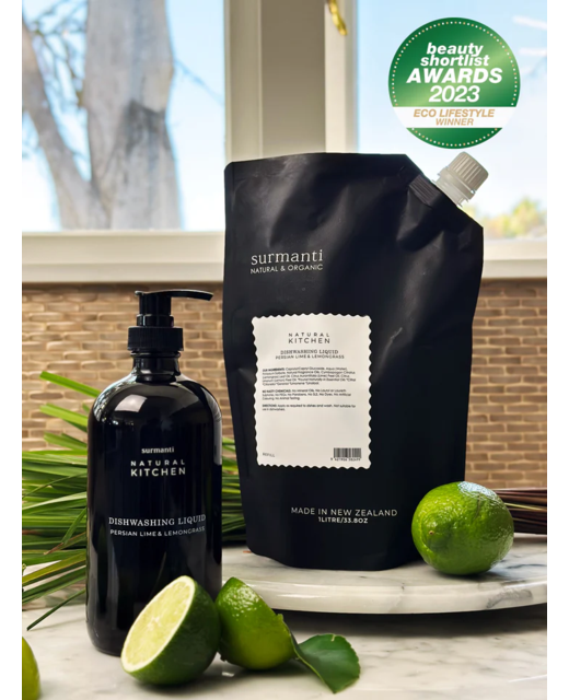 Surmanti Natural Kitchen - Dishwashing Liquid Refill 1 litre - Persian Lime & Lemongrass