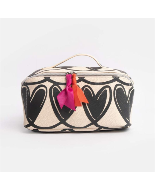 Live Wires Mono Linked Hearts - Wash Bag