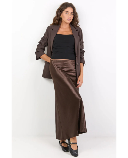 Stories Be Told Prodigy Satin Bias Cut Maxi Skirt