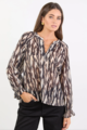 By Rosa Woodland Black Zebra Flounce L/S Top