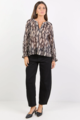 By Rosa Woodland Black Zebra Flounce L/S Top