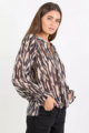 By Rosa Woodland Black Zebra Flounce L/S Top