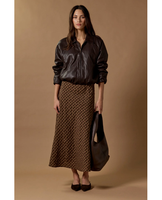 Stories Be Told Companion Check  Bias Maxi Skirt