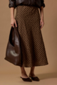 Stories Be Told Companion Check  Bias Maxi Skirt
